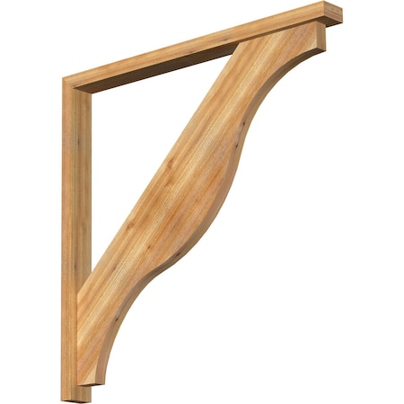 Ekena Millwork Funston Block Rough Sawn Bracket w/ Offset Brace, Western Red Cedar, 4"W x 46"D x 46"H BKT0402X46X46FST05RWR